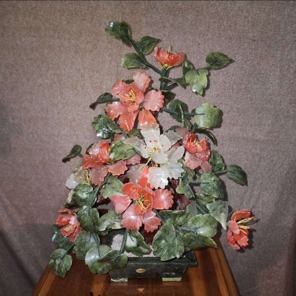 Gorgeous Extra Large Jade (aka The Stone of Heaven) Stone Bonsai Tree 19" tall